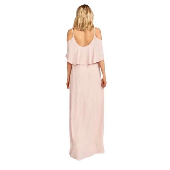 Show Me Your Mumu Caitlin Ruffle Bridesmaid Dress Dusty Blush Crisp Medium NWT - Picture 3 of 8